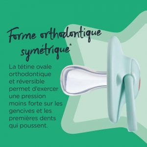 Lot de 6 sucettes closer to nature classique 6-18 mois Tommee tippee