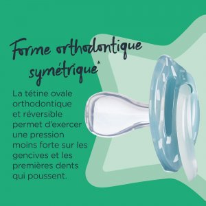 Lot de 6 sucettes nuit closer to nature classique 18-36 mois garçon Tommee tippee