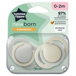 Lot de 2 sucettes en silicone ultra légère 0-6 mois mat Tommee tippee