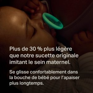 Lot de 4 sucettes silicone bébé 0-6 mois phosphorescentes Tommee tippee