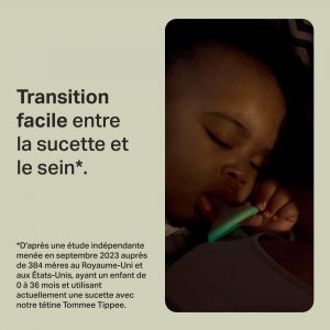 Lot de 4 sucettes silicone bébé 0-6 mois phosphorescentes Tommee tippee