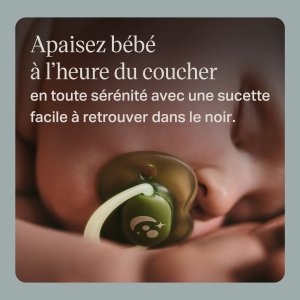 Lot de 4 sucettes nuit phosphorescentes 6-18 mois Tommee tippee