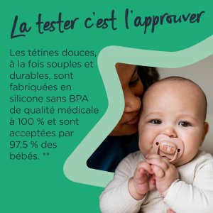 Lot de 2 sucettes anytime classique 0-6m Tommee tippee