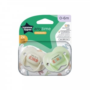 Lot de 2 sucettes anytime classique 0-6m Tommee tippee
