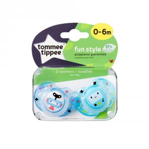 Lot de 2 sucettes closer to nature fun 0-6m Tommee tippee