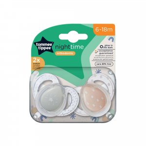 Lot de 2 sucettes nuit closer to nature 6-18m Tommee tippee