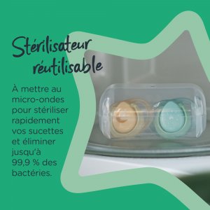 Lot de 2 sucettes nuit closer to nature 6-18m Tommee tippee