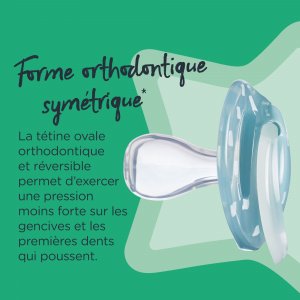 Lot de 2 sucettes nuit closer to nature 6-18m Tommee tippee