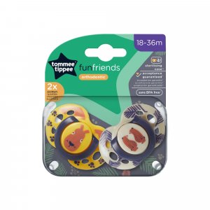 Lot de 2 sucettes closer to nature fun 18-36 mois Tommee tippee