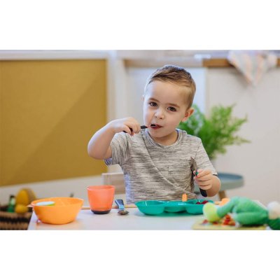 Set de 3 couverts inox 12m+ bleu marine