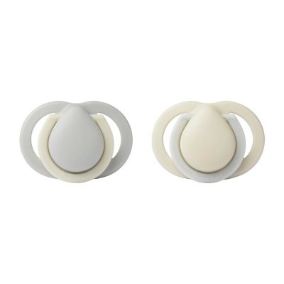 Lot de 2 sucettes en silicone ultra légère 0-6 mois mat