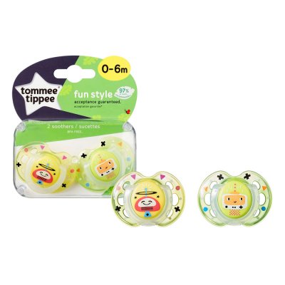 Lot de 2 sucettes closer to nature fun 0-6m