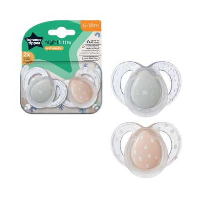 Lot de 2 sucettes nuit closer to nature 6-18m