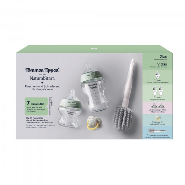 Coffret de naissance natural start biberons verre anti-colique bébé 150 et 260 ml Tommee tippee