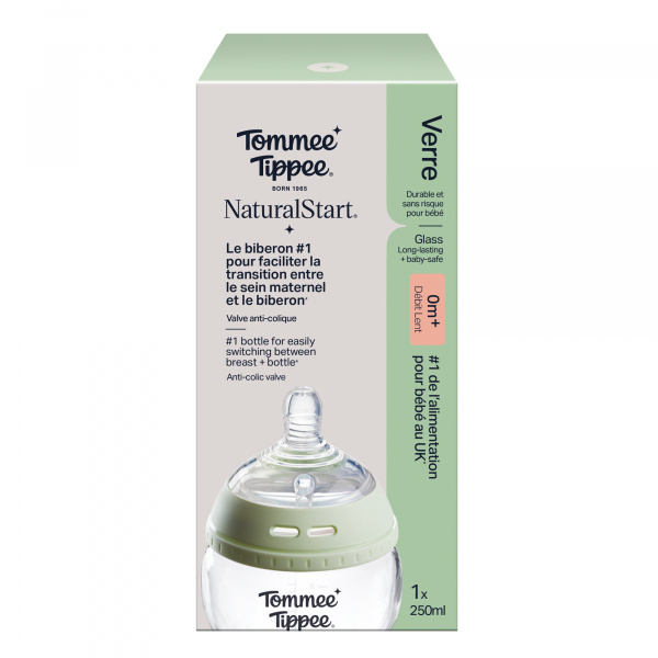 Biberon anti-colique natural start en verre 250ml Tommee tippee