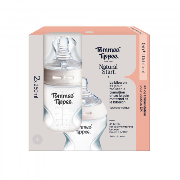 Lot de 2 biberons anti-colique natural start 260 ml Tommee tippee