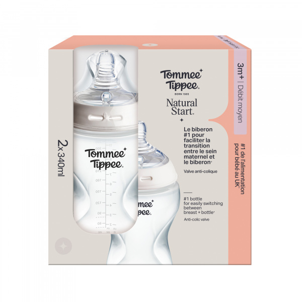 Ot de 2 biberons anti-colique natural start 340 ml Tommee tippee