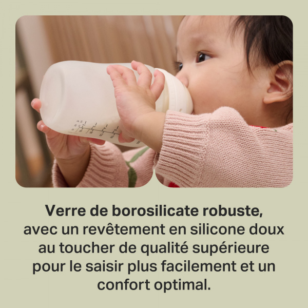 Biberon natural start verre avec protection silicone, 260ml - lot de 2 Tommee tippee