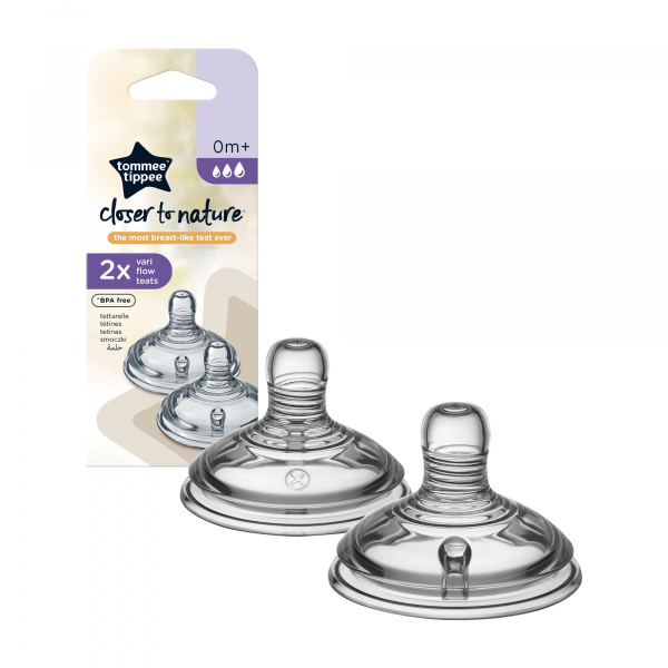Lot de 2 tétines closer to nature débit variable Tommee tippee