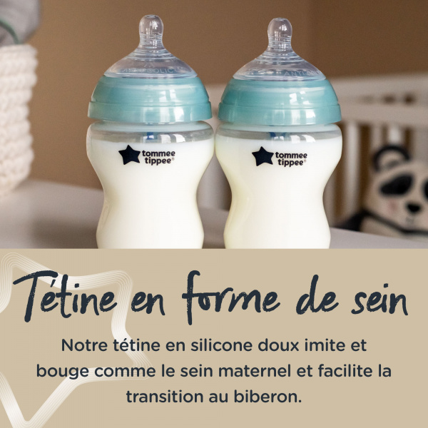 Lot de 2 tétines anti-coliques avancé débit rapide 6 mois et + Tommee tippee
