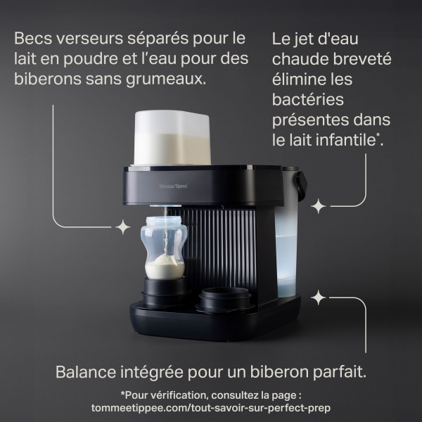 Préparateur de biberons perfect prep pro + 2 biberons advanced anti-colique 260 ml offerts Tommee tippee