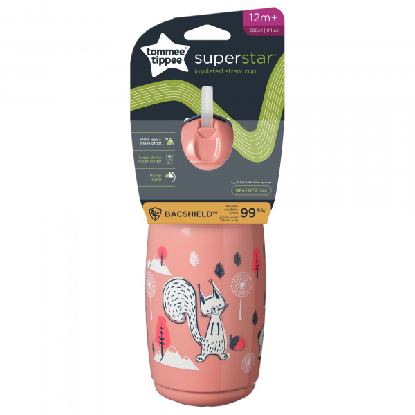 Tasse isotherme à paille 266ml 12m - rouge Tommee tippee