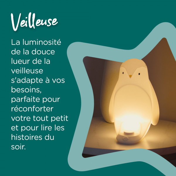 Veilleuse bébé grobrite pingouin 2-en-1 nomade Tommee tippee