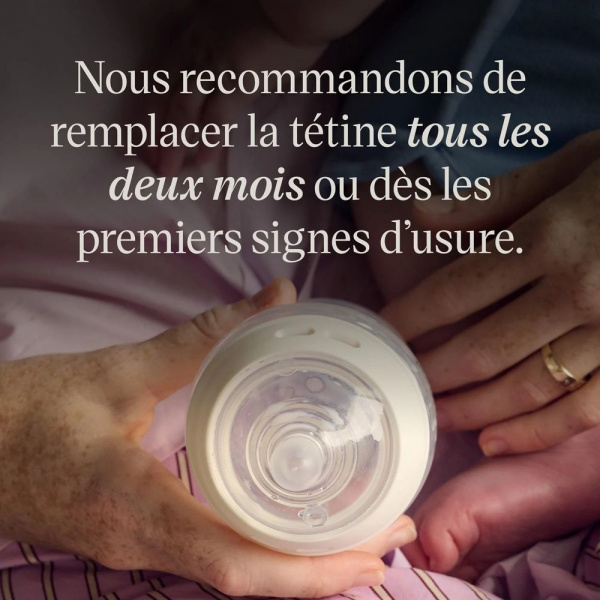 Lot de 2 tétines pour biberon natural start clear débit extra-lent 0 mois Tommee tippee