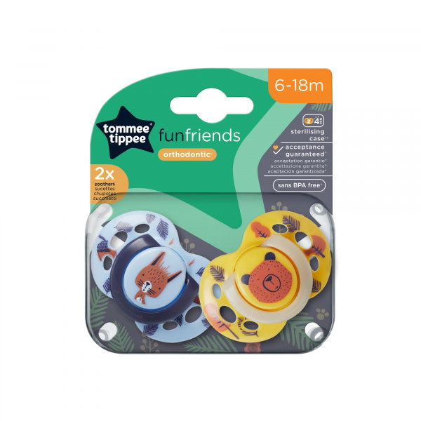 Lot de 2 sucettes closer to nature fun 6-18m Tommee tippee