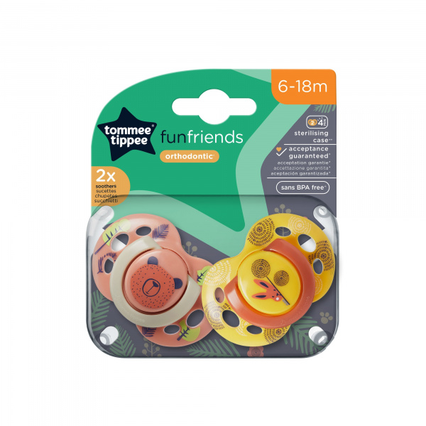 Lot de 2 sucettes closer to nature fun 6-18m Tommee tippee