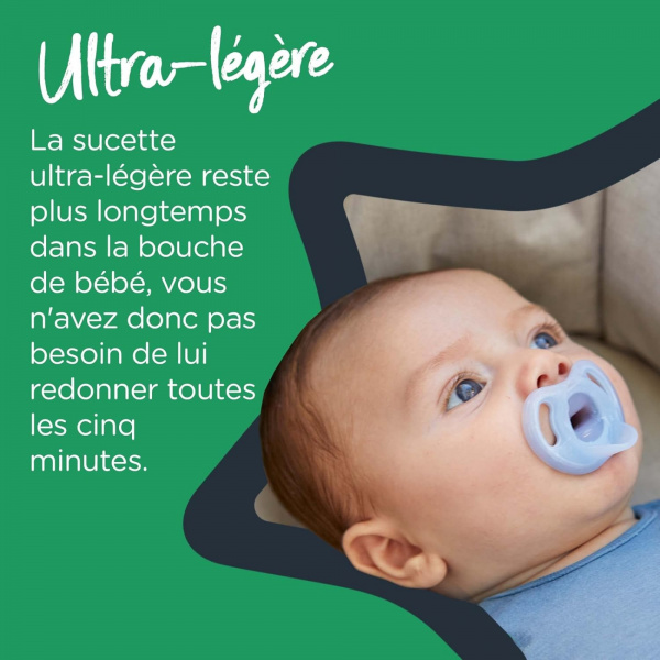 Lot de 2 sucettes en silicone ultra légère 6-18 mois Tommee tippee
