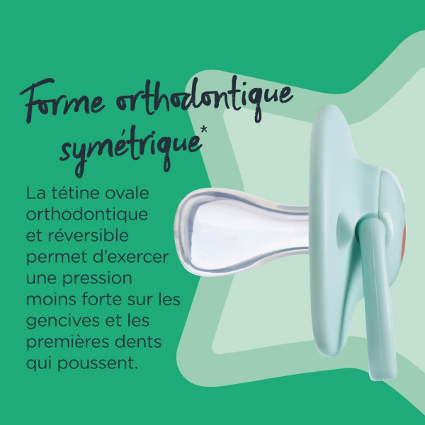 Lot de 6 sucettes closer to nature classique 0-6 mois Tommee tippee