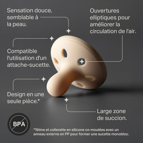 Lot de 4 sucettes imitant le sein maternel 0-6 mois Tommee tippee