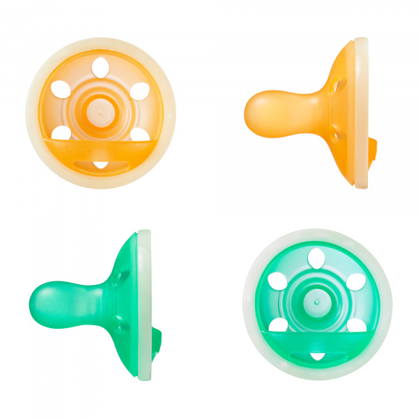 Lot de 4 sucettes silicone bébé 6-18 mois phosphorescentes Tommee tippee