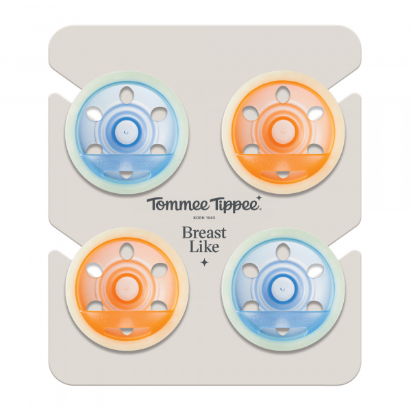 Lot de 4 sucettes silicone bébé 6-18 mois phosphorescentes Tommee tippee