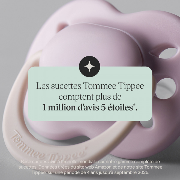 Lot de 4 sucettes bébé 0-2 mois silicone Tommee tippee