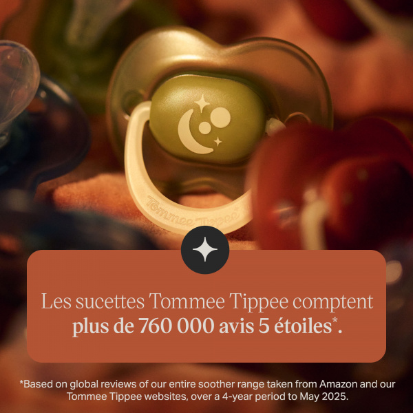 Lot de 4 sucettes nuit phosphorescentes 18-36 mois Tommee tippee