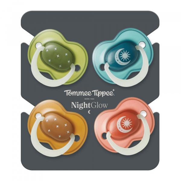 Lot de 4 sucettes nuit phosphorescentes 18-36 mois Tommee tippee