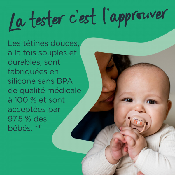 Lot de 2 sucettes anytime classique 0-6m Tommee tippee