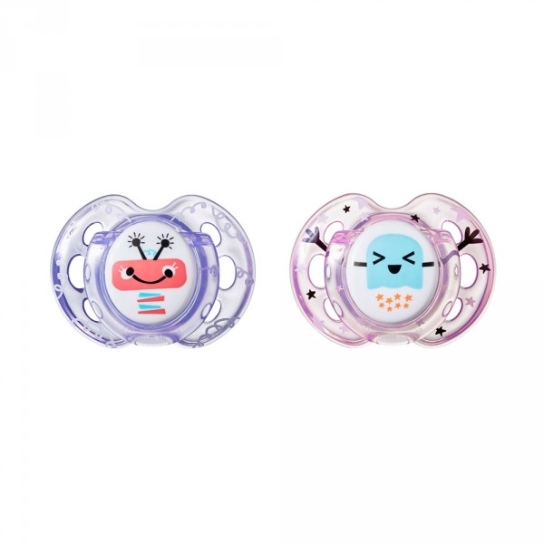 Lot de 2 sucettes closer to nature fun 0-6m Tommee tippee