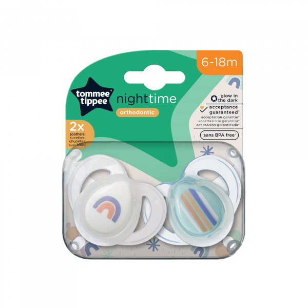 Lot de 2 sucettes nuit closer to nature 6-18m Tommee tippee