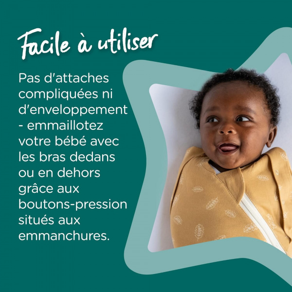 Gigoteuse d'emmaillotage mi saison 3-6 mois gris chiné Tommee tippee