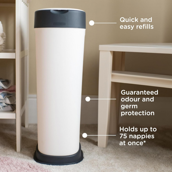 Poubelle à couches twist & click xl blanc Tommee tippee