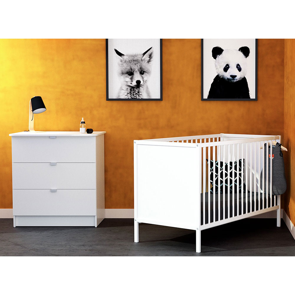 Chambre bébé duo Hamburg - Lit bébé 60x120 + Commode à langer