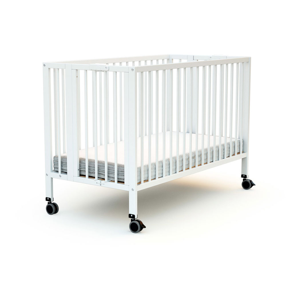 Lit bébé pliant 60x120 hêtre verni