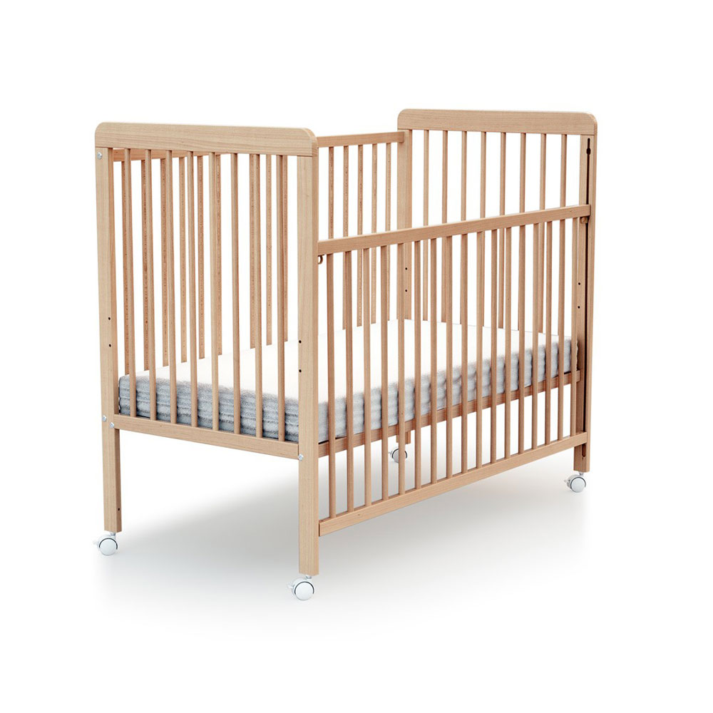 Lit bébé pliant 60x120 hêtre verni