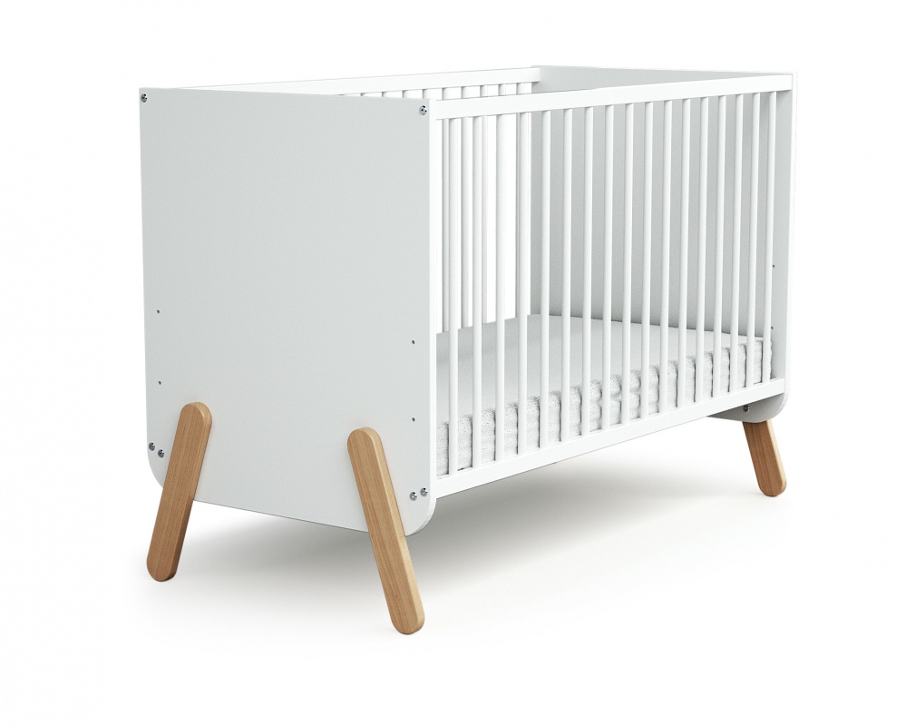 Lit bébé pliant 60x120 hêtre verni