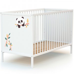 Chambre duo lit bébé 60x120 cm et meuble à langer webaby panda At4