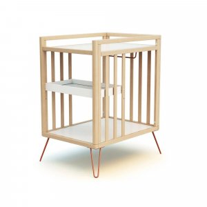 Chambre duo lit bébé only de jurababy 60x120 hêtre et terracotta + table a langer At4