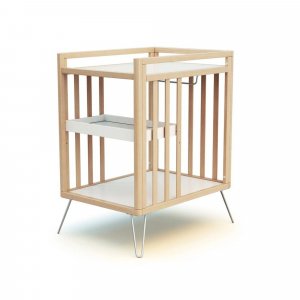 Chambre duo lit bébé only de jurababy hêtre et acier 60x120 + table a langer At4